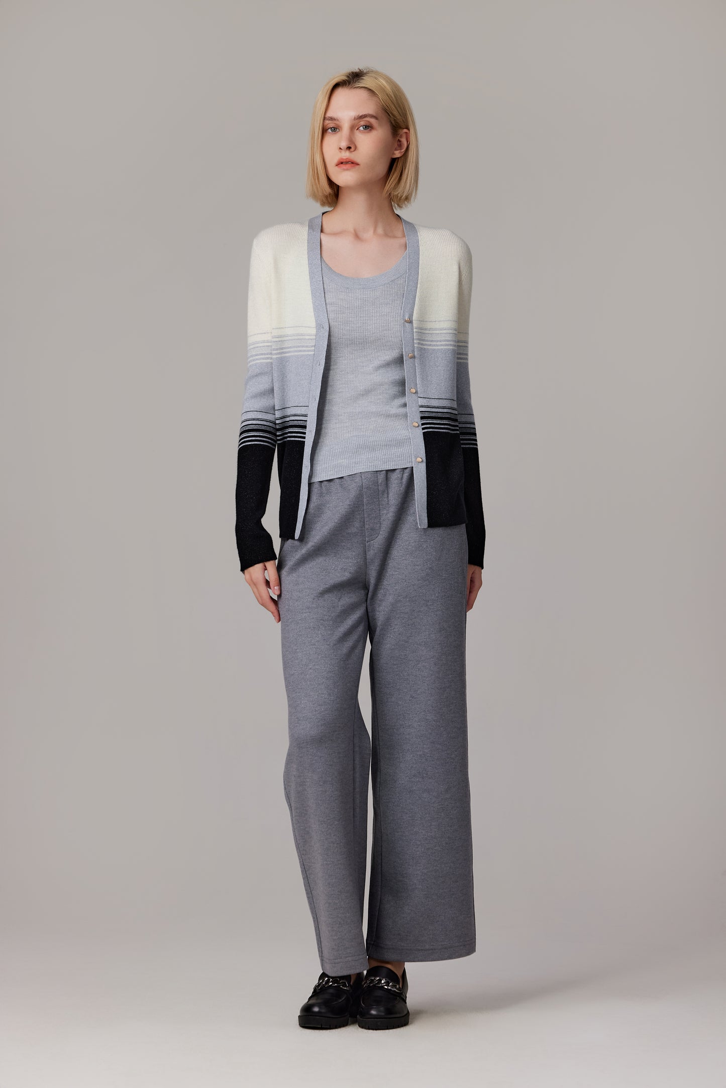 JENNIE LIU Womens Lurex Wool Cardigan | Metallic Button Up V Neck Sweater | Ultra Soft Ribbed Shimmer Knit | Machine Washable Cardigan Sweaters for Women