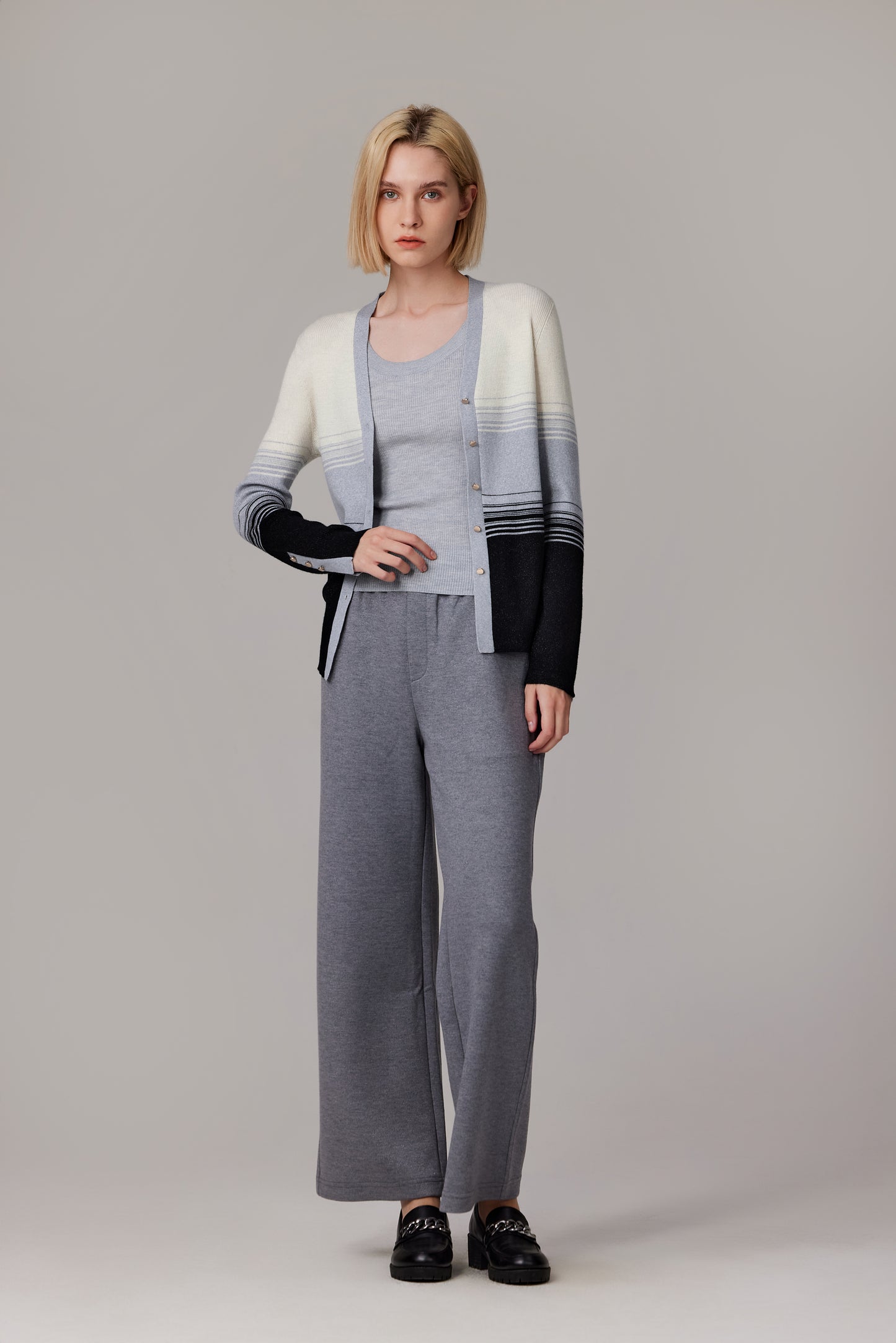 JENNIE LIU Womens Lurex Wool Cardigan | Metallic Button Up V Neck Sweater | Ultra Soft Ribbed Shimmer Knit | Machine Washable Cardigan Sweaters for Women