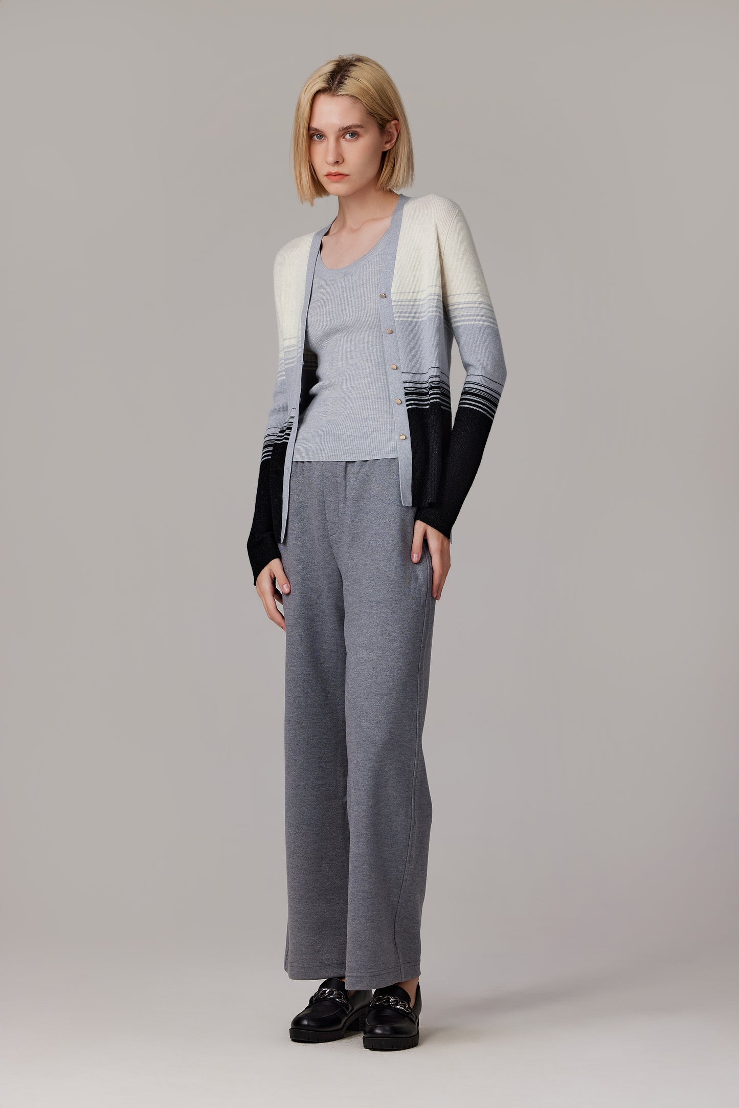 JENNIE LIU Womens Lurex Wool Cardigan | Metallic Button Up V Neck Sweater | Ultra Soft Ribbed Shimmer Knit | Machine Washable Cardigan Sweaters for Women