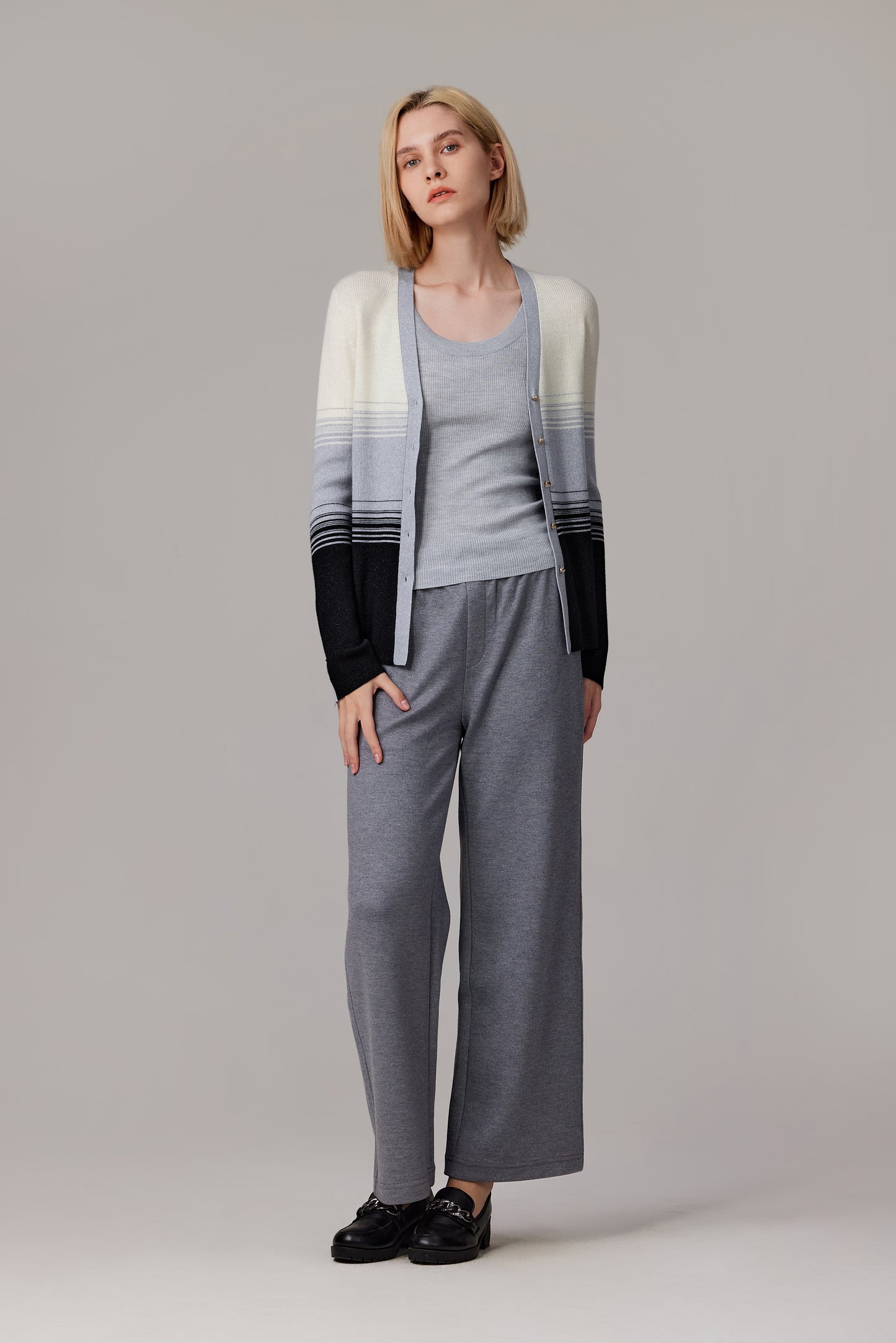 JENNIE LIU Womens Lurex Wool Cardigan | Metallic Button Up V Neck Sweater | Ultra Soft Ribbed Shimmer Knit | Machine Washable Cardigan Sweaters for Women