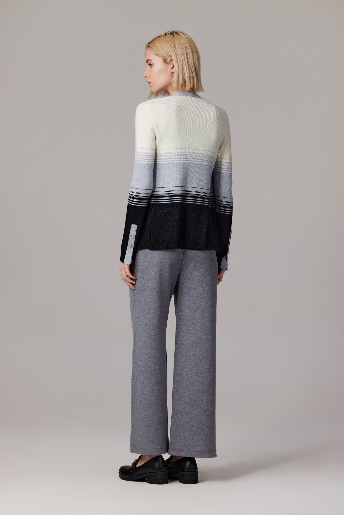 JENNIE LIU Womens Lurex Wool Cardigan | Metallic Button Up V Neck Sweater | Ultra Soft Ribbed Shimmer Knit | Machine Washable Cardigan Sweaters for Women