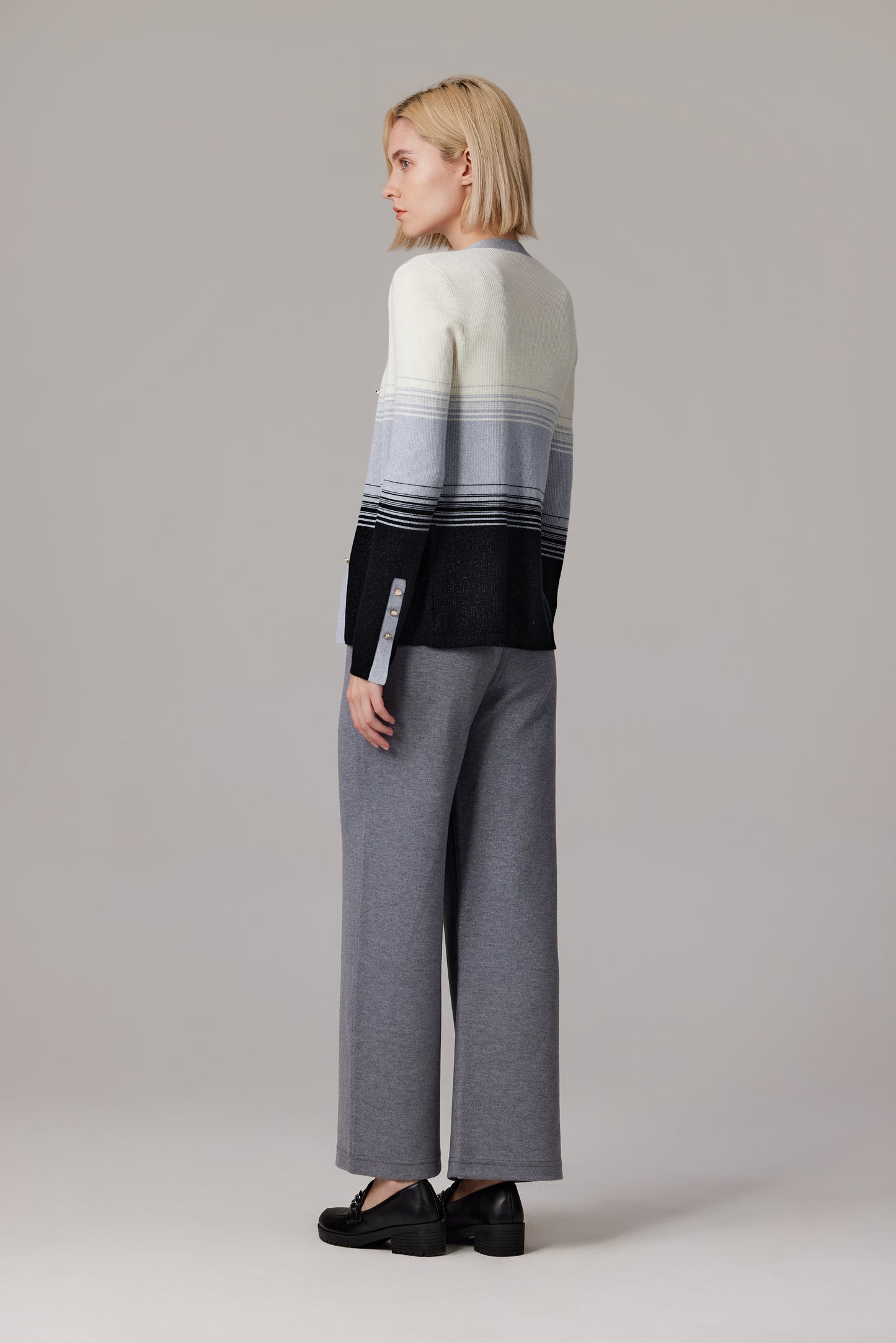 JENNIE LIU Womens Lurex Wool Cardigan | Metallic Button Up V Neck Sweater | Ultra Soft Ribbed Shimmer Knit | Machine Washable Cardigan Sweaters for Women