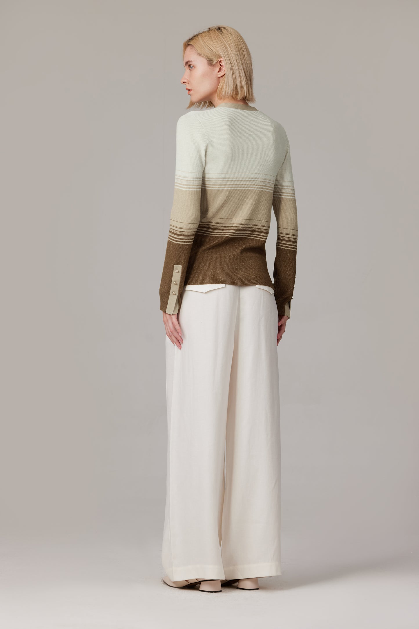 JENNIE LIU Womens Lurex Wool Cardigan | Metallic Button Up V Neck Sweater | Ultra Soft Ribbed Shimmer Knit | Machine Washable Cardigan Sweaters for Women