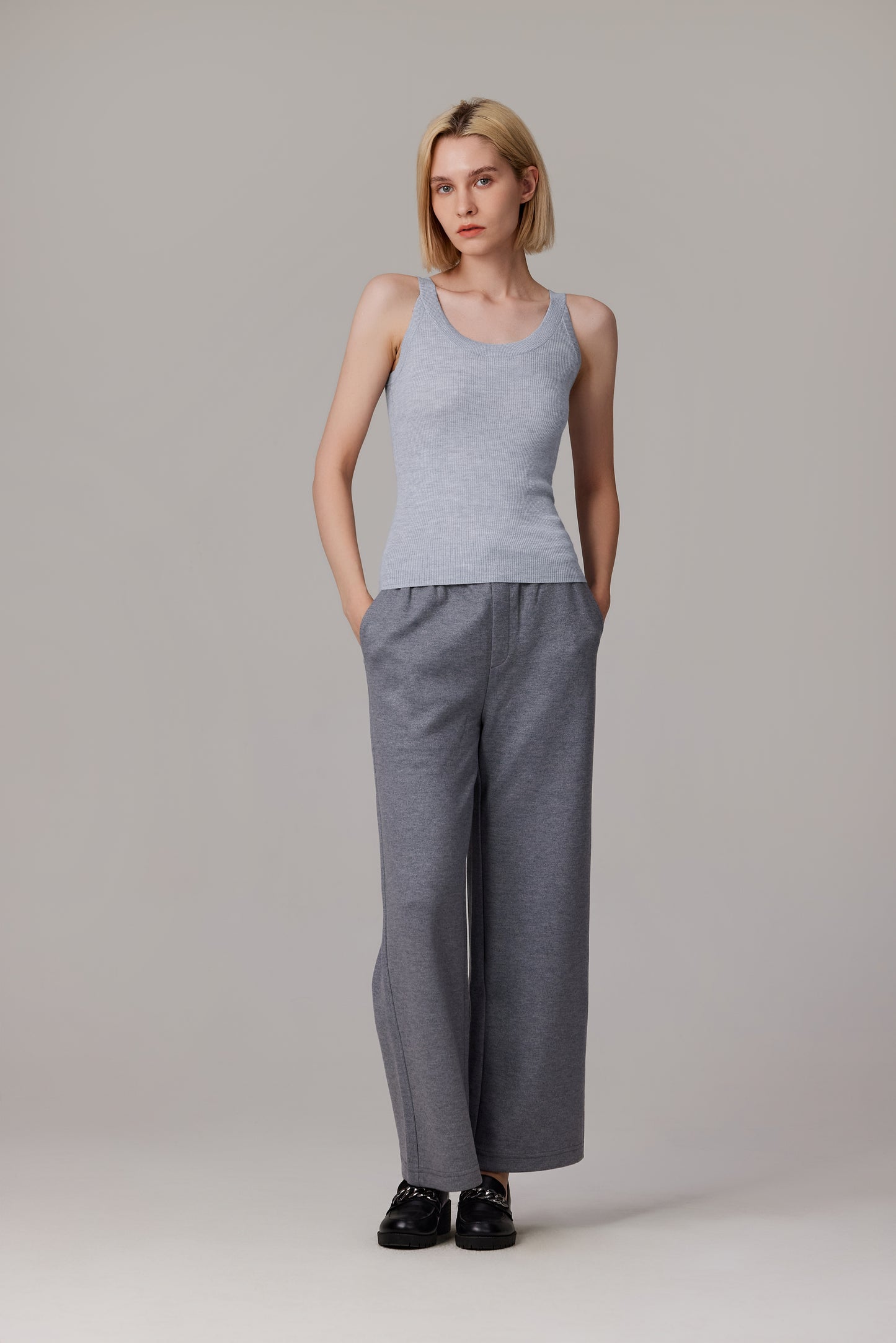 JENNIE LIU Women's Scoop Neck Tank Top | 75% Merino Wool 25% Silk Ultra-Soft Layering Essential | Natrual Moisture Wicking Sweater