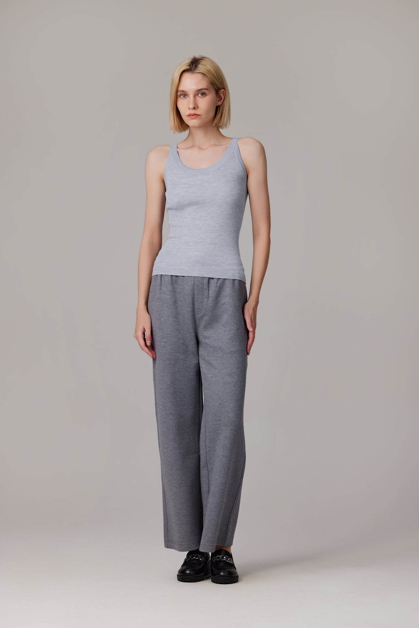 JENNIE LIU Women's Scoop Neck Tank Top | 75% Merino Wool 25% Silk Ultra-Soft Layering Essential | Natrual Moisture Wicking Sweater