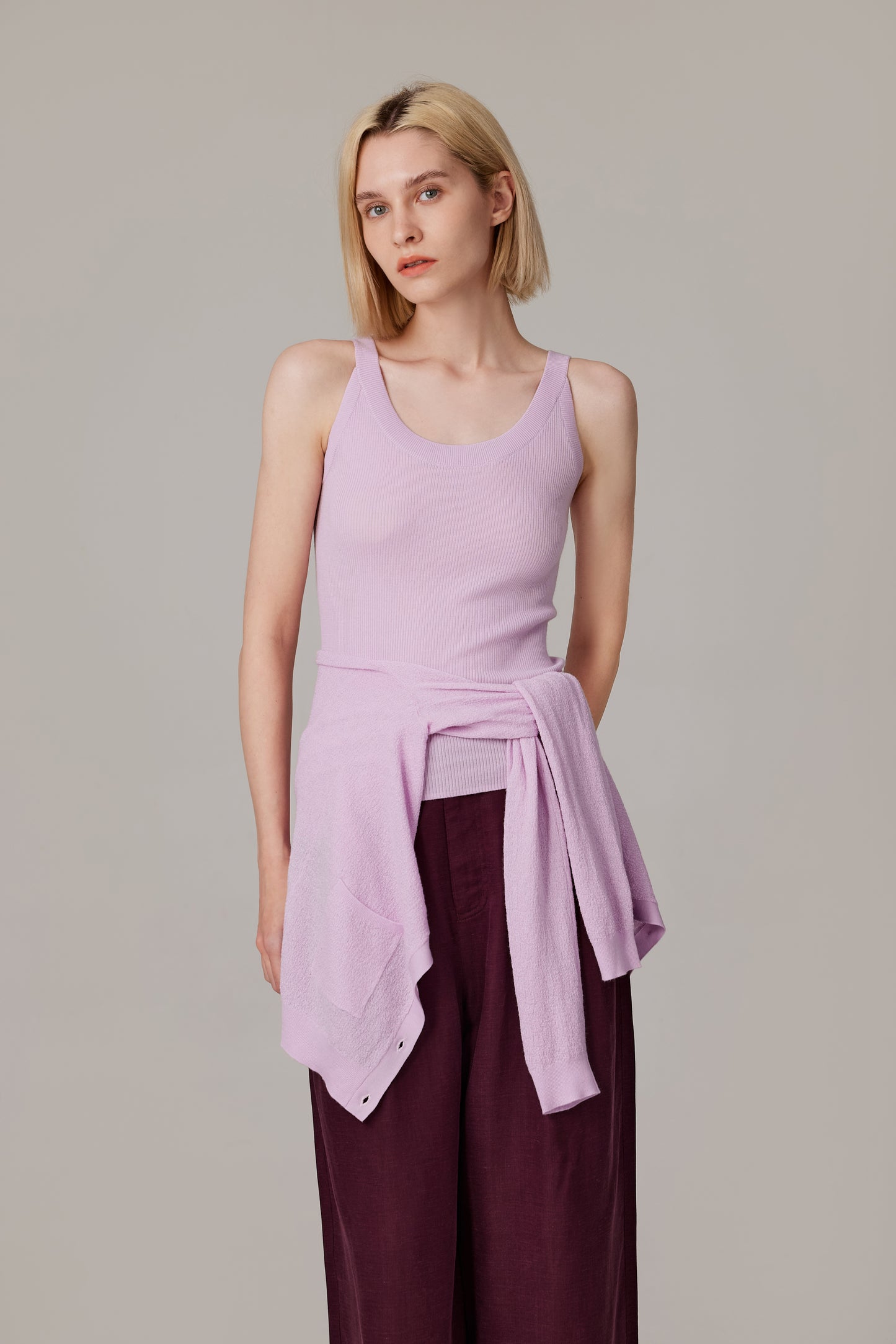 JENNIE LIU Women's Scoop Neck Tank Top | 75% Merino Wool 25% Silk Ultra-Soft Layering Essential | Natrual Moisture Wicking Sweater