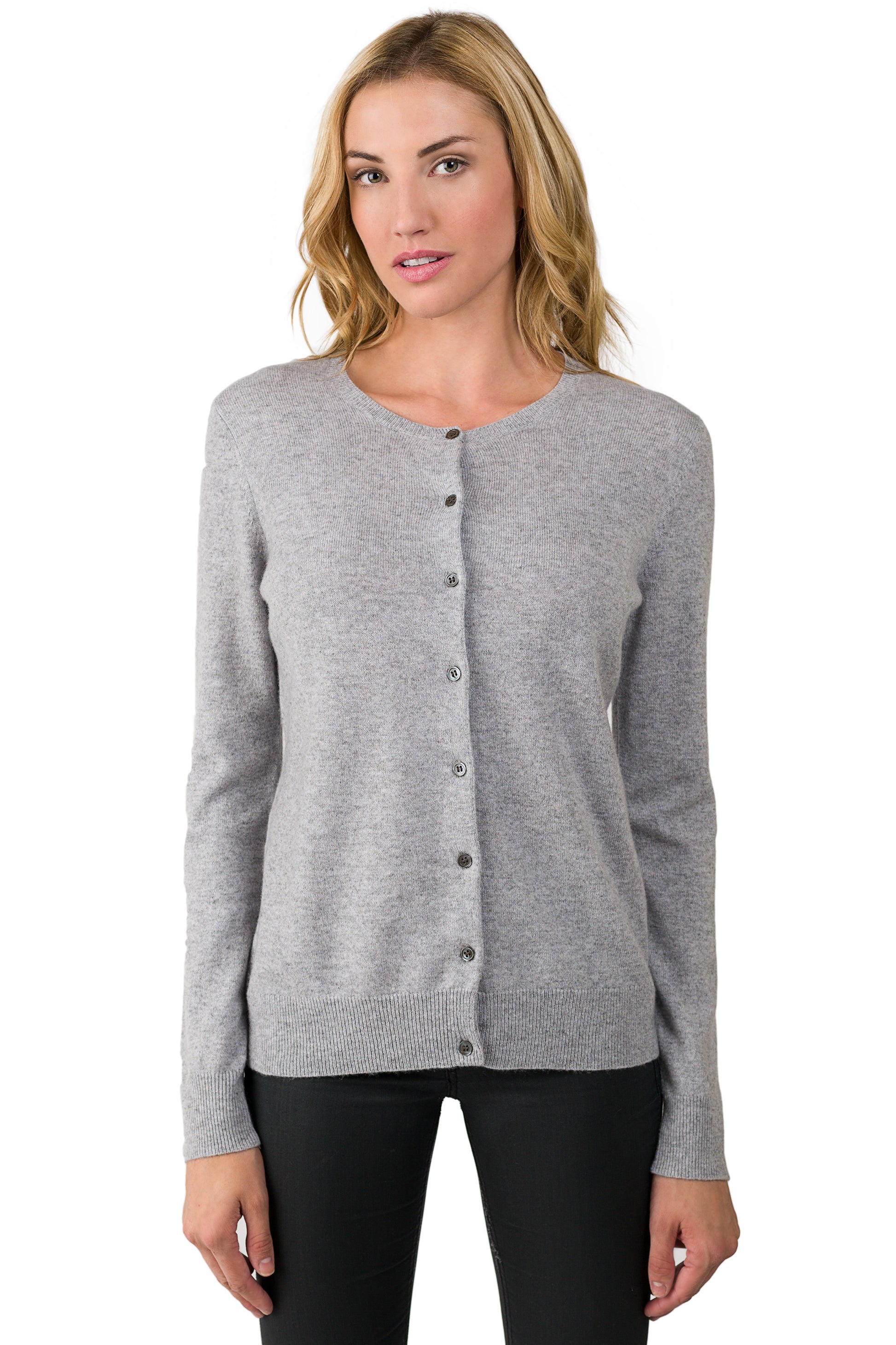 Lt-Grey-Cashmere-Button-front-Cardigan-Sweater #color_grey