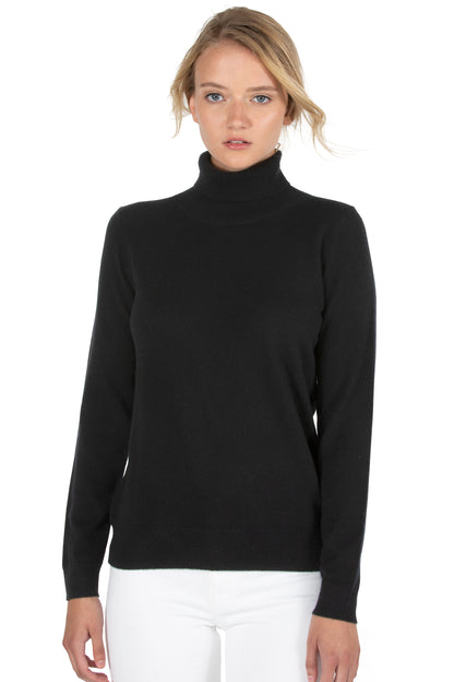 Women's Cashmere Turtleneck Sweater in Black by JENNIE LIU