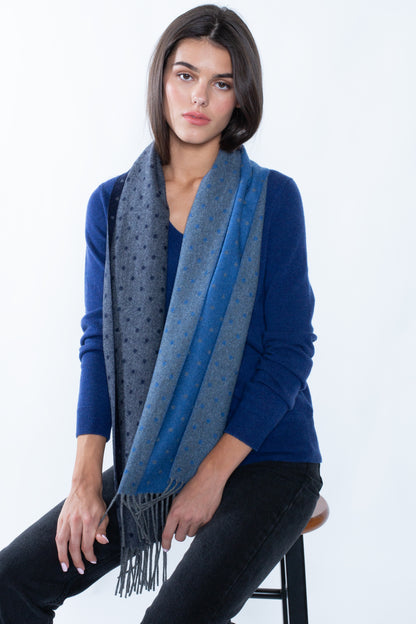 Women's Cashmere Scarf 75 x 12 in Blue by JENNIE LIU