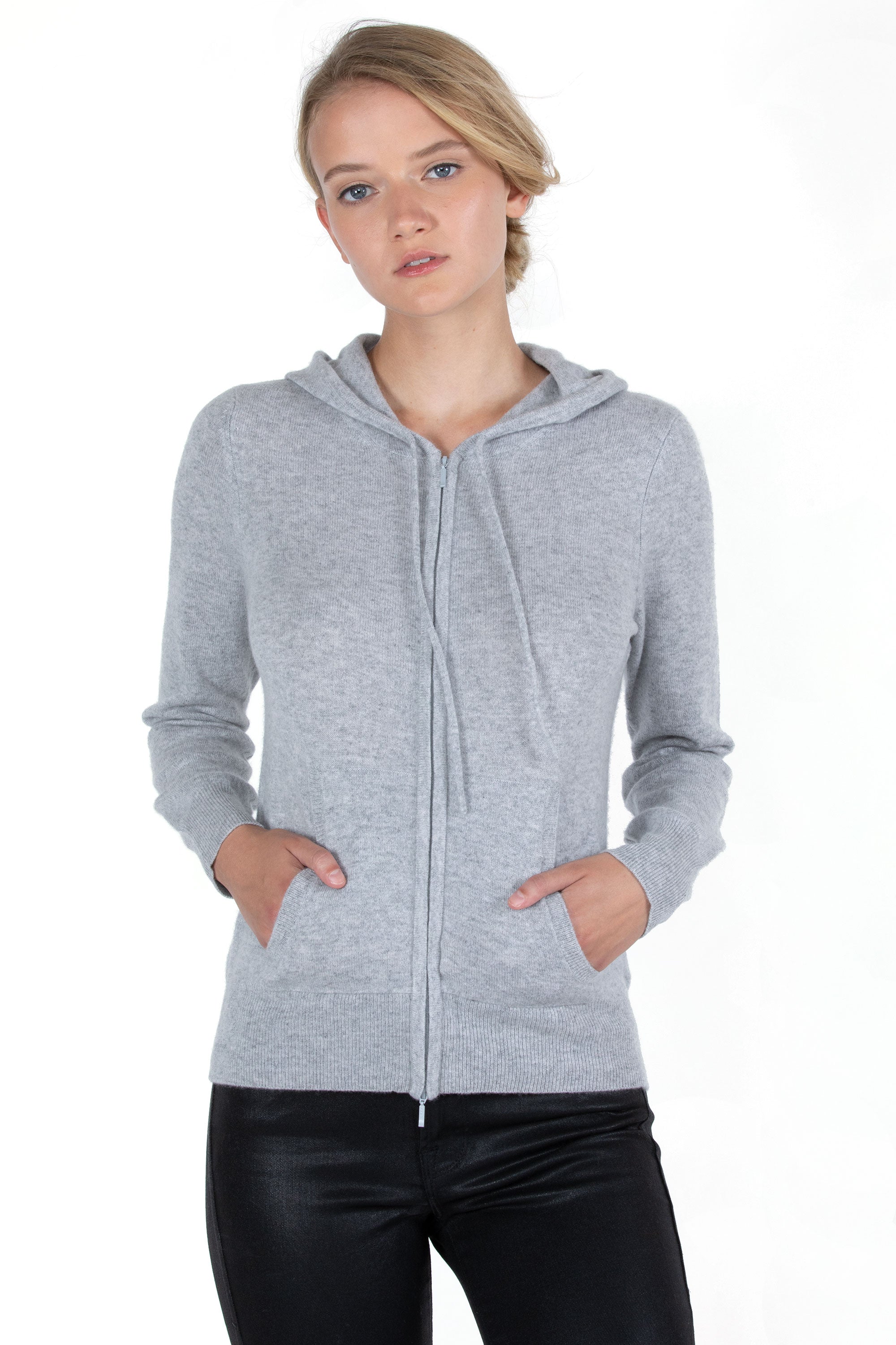 Cashmere zip sale hoodie women's