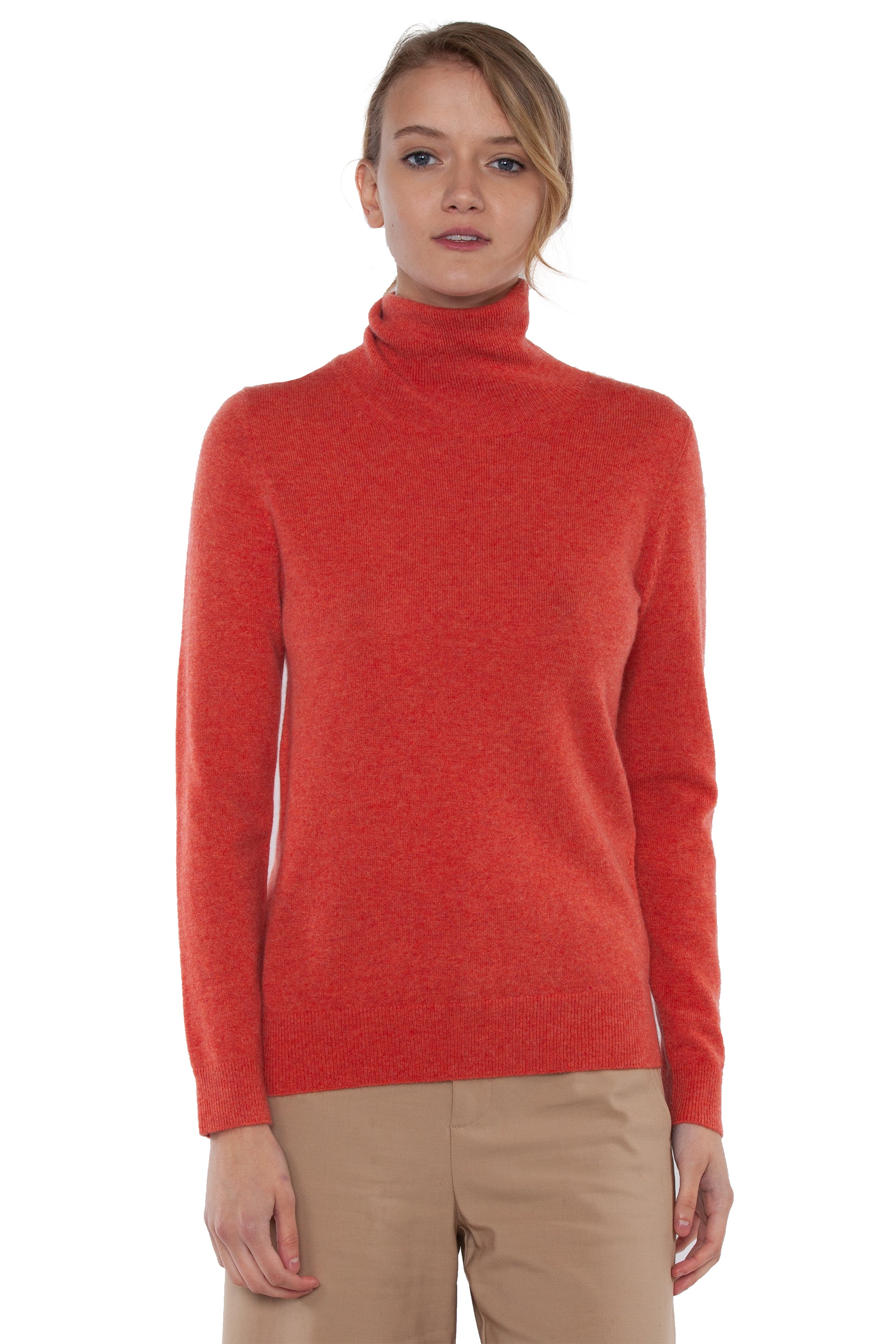 100% Cashmere Turtleneck Long Sleeve Sweater Bright Red Apt. hotsell 9 Sz Medium